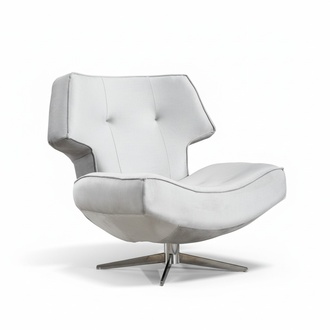 Armchair White Modern Luxury Design Living Room 1-Seater Textile Material