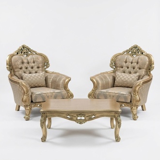 Armchair Wing Chair Design Upholstery Sofa Baroque Chesterfield Textile Living Room New