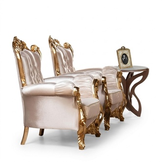 Armchair Wing Chair Luxury Fabric Seat Seater Design Upholstery Baroque Textile Furniture