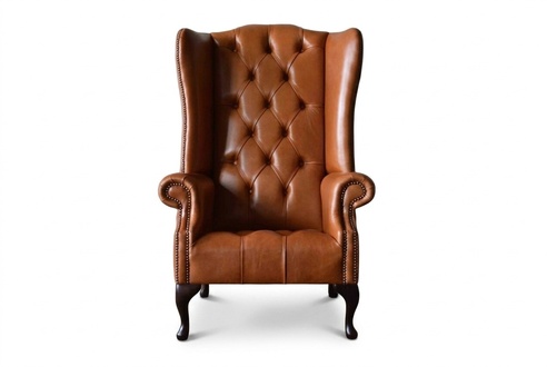 Armchair Wing Chair Chesterfield Luxury Seater Living Room Brown