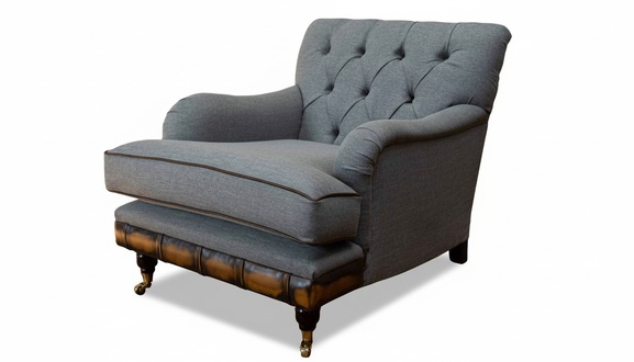 Armchair Wing Chair Seater Fabric Luxury Living Room Classic Chesterfield