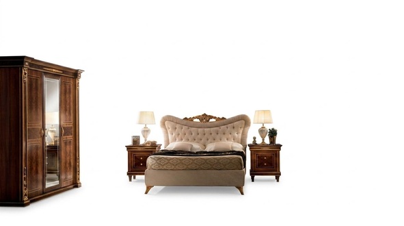 arredoclassic™ Bedroom Set Modigliani Baroque Rococo Bed Bedside Table 4pcs.