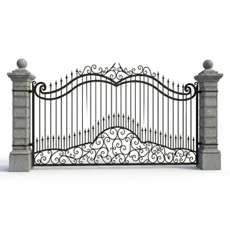 Exterior garden property railing fence classic wrought iron fence model 406