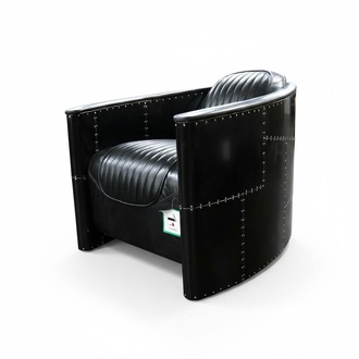 Aviator sofa armchair couch club lounge vintage aluminum plane retro genuine leather