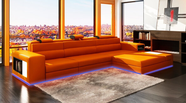 Leather sofa with USB living area corner sofa corner set modern design sofa B2006B