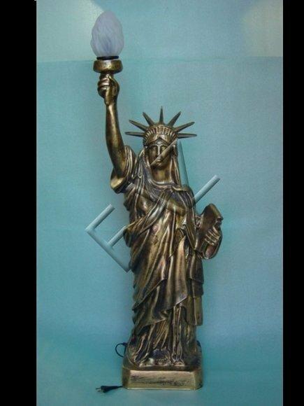 Decor lighting figure designed as the statue of liberty in bronze colored 100cm