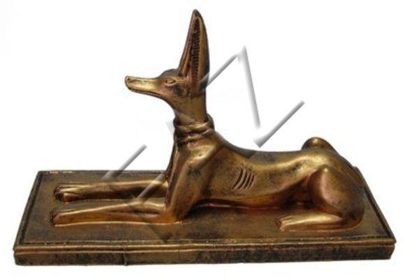 Antique egyptian god of Anubis decorative full golden sculpture 15cm height