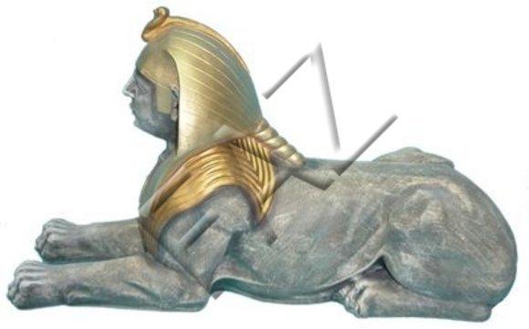 Decorative sculpture designed as ancient egyptian sphinx 40 x 74 cm