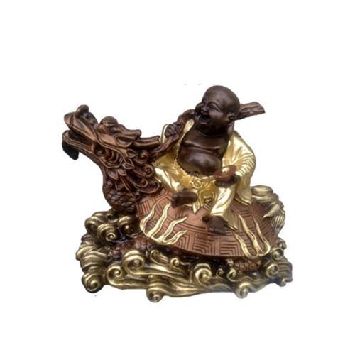 Budai sitting on a dragon figure decorative chinese sculpture 31x42 cm sizes B32
