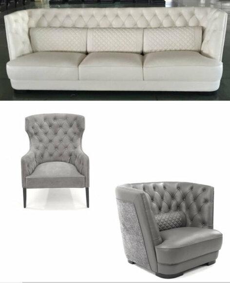 Chesterfield Sofa 3-Seater White Textile Very Comfortable Couch Back Support Cushions New
