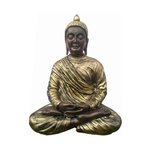 Meditating golden Buddha figure decorative statue sculpture 68 cm height (B39)