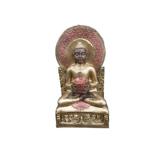 Decorative sculpture designed of Buddha with a figure statue 54 cm height (B71)