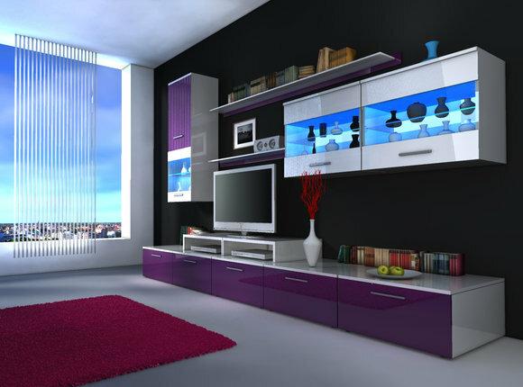 Wall cabinet: Option 3 (pink/white) (KB) Design LED lighting