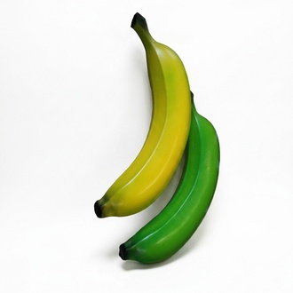 Decorative exhibitor designed as banana figure 150cm height for garden or commercial shop