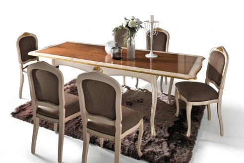 Baroque Antique Style Dining Table Real Wood Classic Design Tables Italy