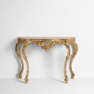 Baroque console table sideboard wall table floorboards table classic wood silver new