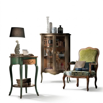 Baroque Furniture Display Cabinet Console Set Wooden Console Cabinet Set 3pcs.