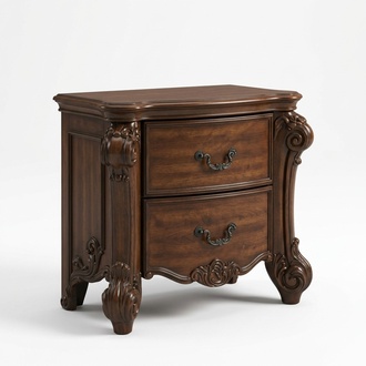 Baroque Rococo Nightstand Wooden Bedside Cabinet Chest of Drawers Night Console New