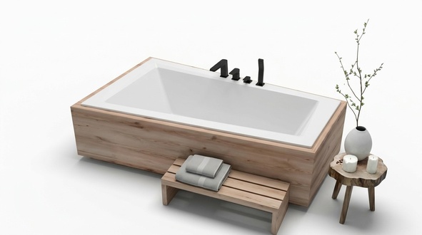 Bathtub corner bathtub bathroom built-in tub acrylic design new 160 cm Nei