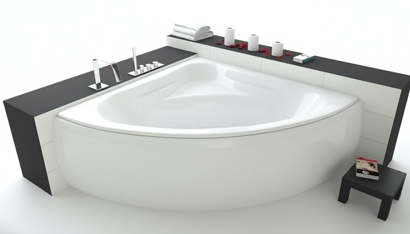 Bath tub corner design corner bath apron drain silicone right left new