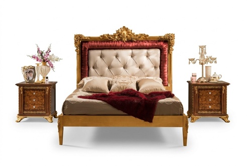 Bed 2x bedside table bedroom set designer luxury beds hotel complete 3 pcs.