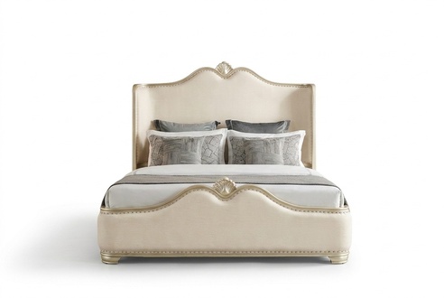 Bed 2x nightstands 3 pcs bedroom beige designer beds wood