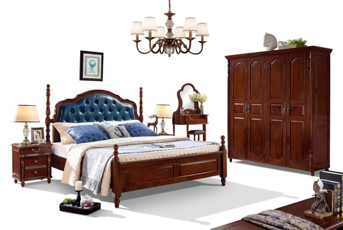 Bed 2x Bedside Tables 3 Piece Bedroom Set Design Luxury Classic