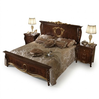 Bed 2x bedside table 3 piece bedroom set design modern luxury classic furniture