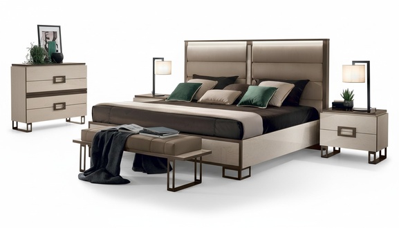 Bed 2x bedside table 3 pieces bedroom set design modern luxury beds furniture new