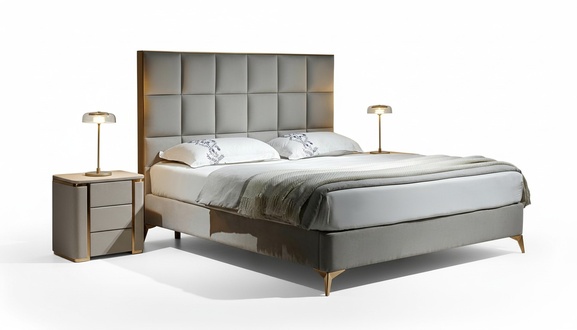 Bed 2x nightstand 3 pcs bedroom set designer luxury group new set