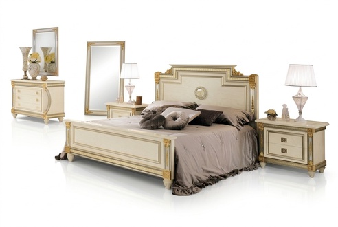 Bed 2x bedside table design bedroom 3 pieces. Classic luxury bedding set furniture
