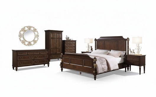 Bed 2x bedside table chest of drawers complete bedroom furniture set 4 pcs new