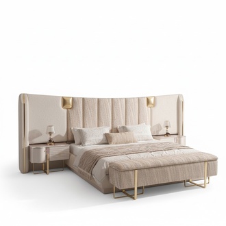 Bed 2x Bedside tables Bedroom Complete Luxury Furnishings New Furniture