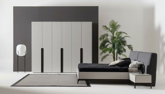 Bed 2х Nightstand Wardrobe Luxury Wood Bedroom Hotel Furnishings 4tlg