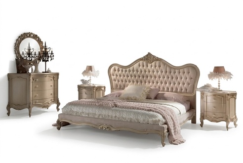 Bed bedroom set design luxury 2x bedside tables Italian style 4 pieces
