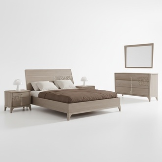 Bed Bedroom Sets Designer Luxury Complete 2x Bedside Tables 3 pcs.