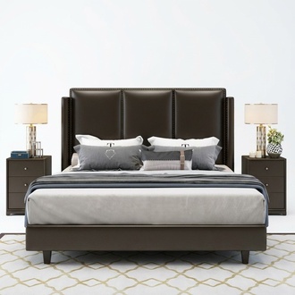 bed beds double bedroom leather upholstery textile double beds