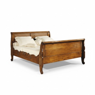 Bed Beds Double Bed Bedroom Wood Upholstered Brown Double Beds Italian