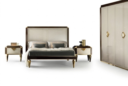 Bed beds hotel luxury designer double marriage bedroom beige arredoclassic