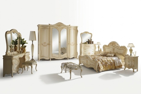 Bed bedside table bedroom set design modern luxury beds group wood 10 pieces.