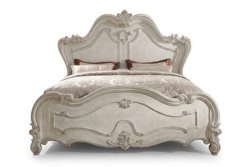 Massive marriage double bed in baroque style made of real wooden frame 180x200cm size