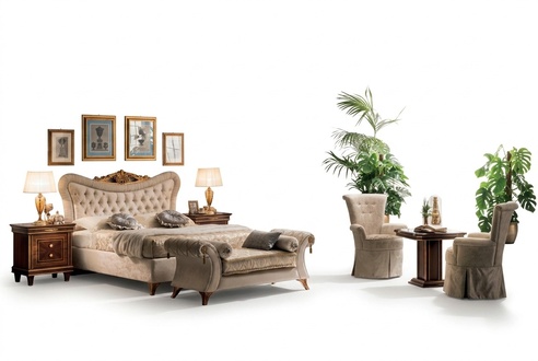 Bedroom chesterfield design double bed in antique style italian furniture arredoclassic™