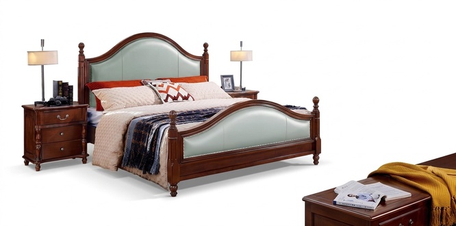 Bed Double Bed Wooden Bed Furniture Solid Wood Bedroom Wooden Beds