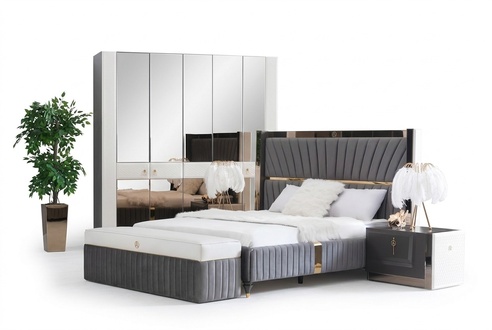 Bed Frame Beds Wood Hotel Bed Frame Grey Furniture Bed Double Beds Modern