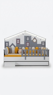 Bed frame Children\'s bed Bed children\'s room Children\'s room furniture Light wood1