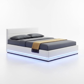 Bed LED light double bed 180 x 200 furniture interior bedroom design new