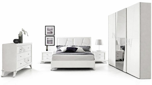 Bed Modern Beeds Luxury Bed Frame Double Wood Bedsteads Bedroom White