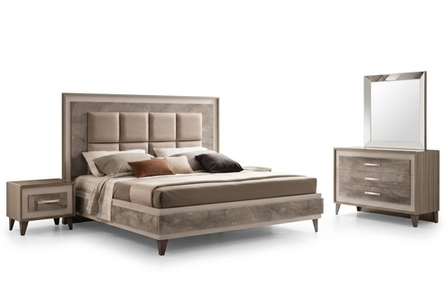 Bed bedside table 3pcs. Bedroom Set Luxury Modern Complete Italian Furniture