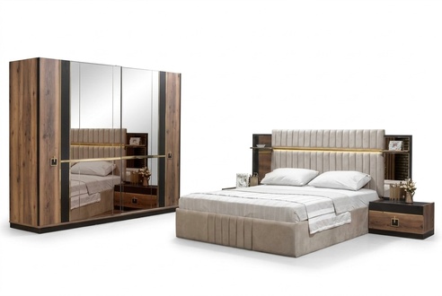 Bed Bedside table Wardrobe 4 pcs Bedroom Set Design Modern New