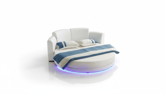 Bed Round Beds Double Luxury Bedroom Furniture Round Hotel Frame Leather New